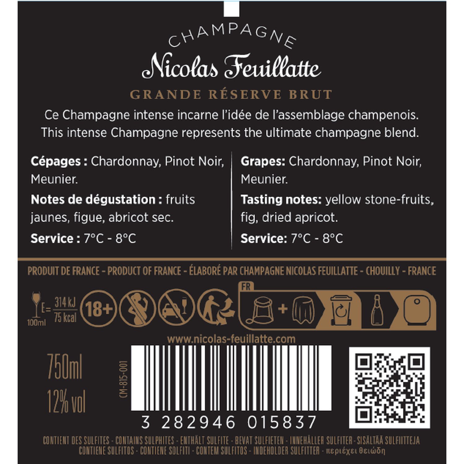 A.O.P. Champagne Brut Grande Reserve NICOLAS FEUILLATTE – Image 2