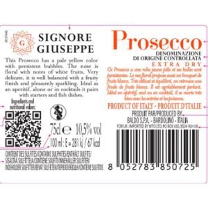 Vin Blanc D.O.C. Prosecco SIGNORE GIUSEPPE EXTRA DRY