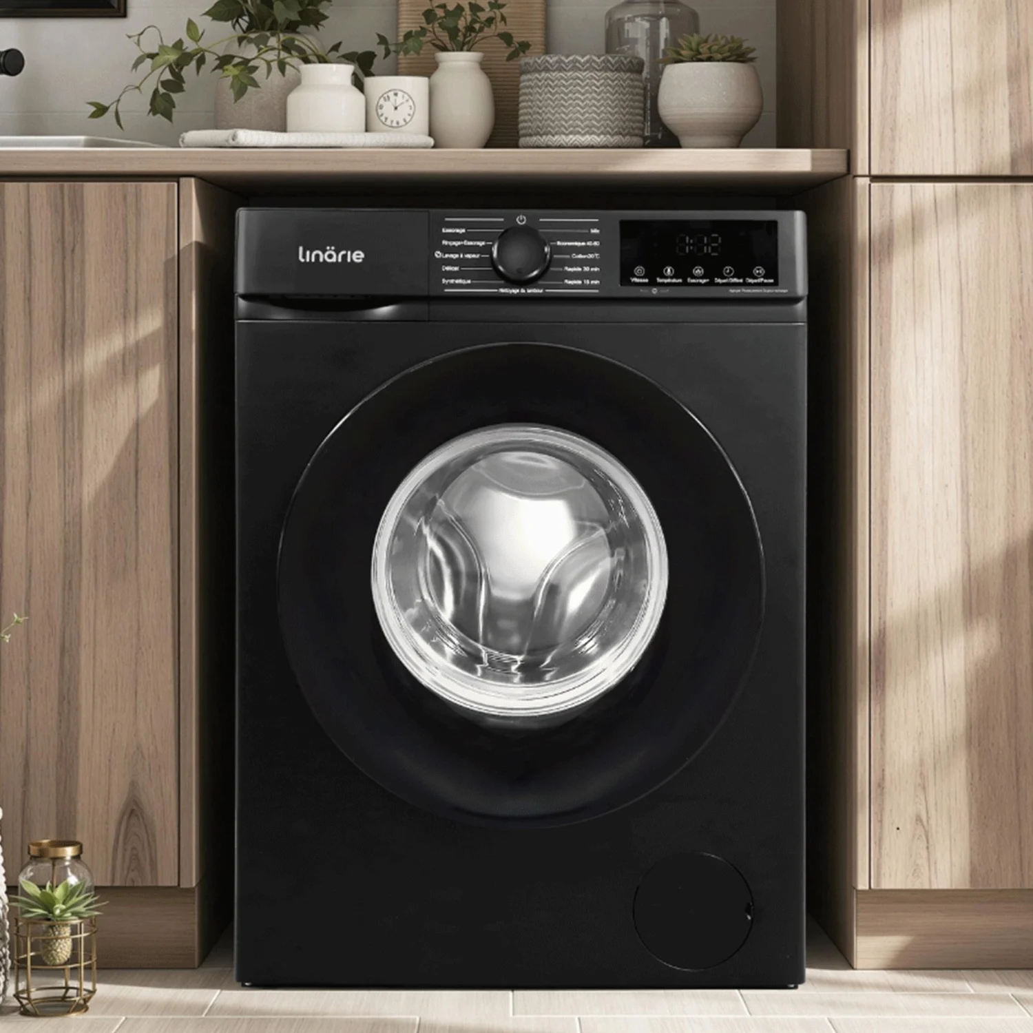 Lave-linge Hublot Orsan Linarie Ljwm1014abk Noir 10kg 1400 Tours Moteur Induction 11 Programmes & Vapeur Classe A – Image 3